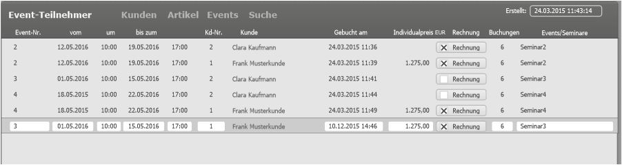 Seminarverwaltung Management
